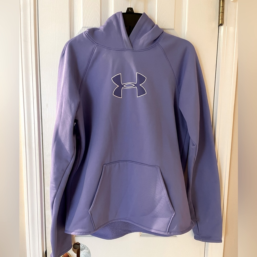 Lavender under armour hoodie in size large.